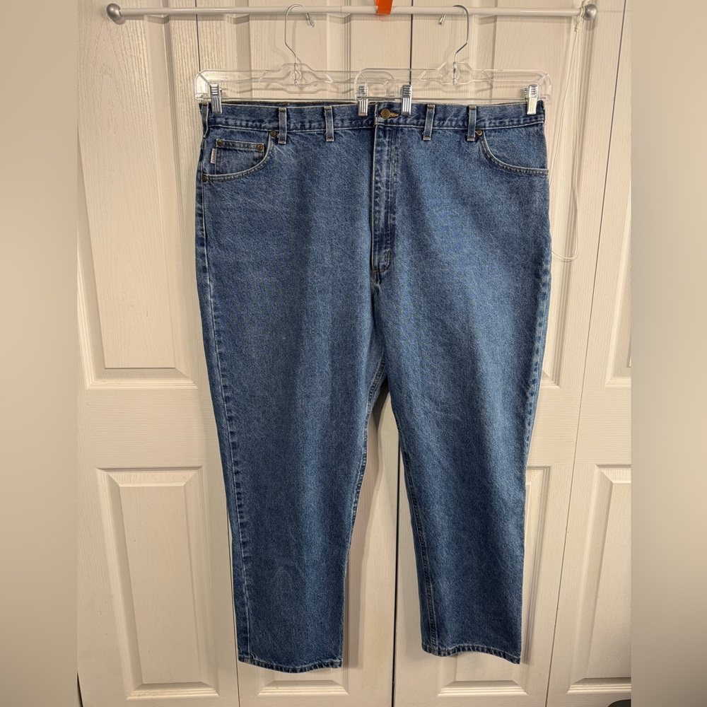 Carhartt relaxed fit straight leg blue jeans size 50 x 32‎